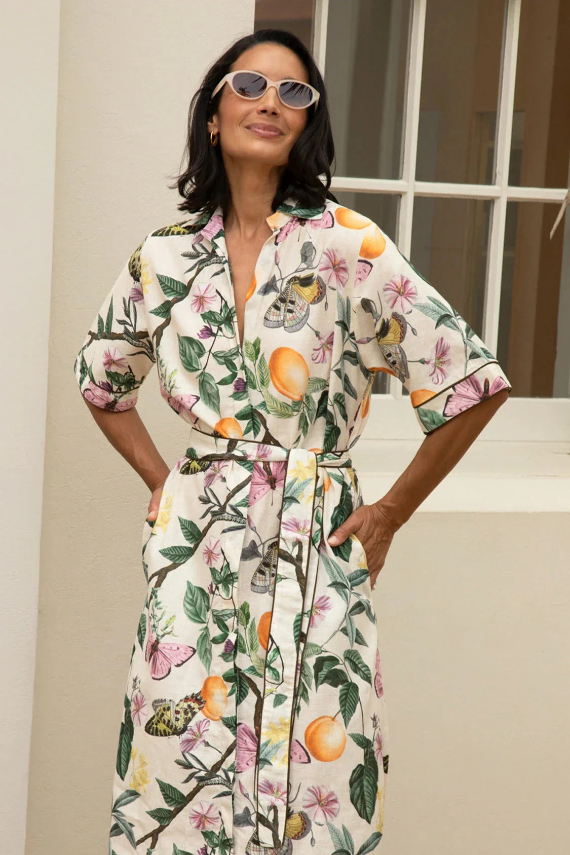 Botanica Short Sleeve Collared Dress
