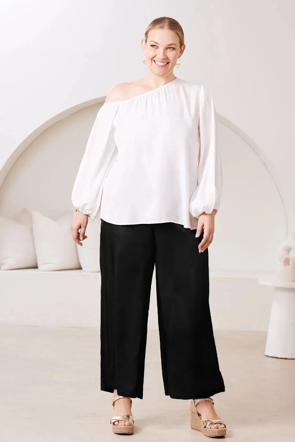 Sienna Tie Waist Wide Leg Pants Black