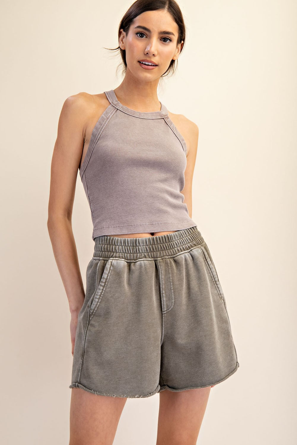 Willow Mineral Wash Terry Maternity Short