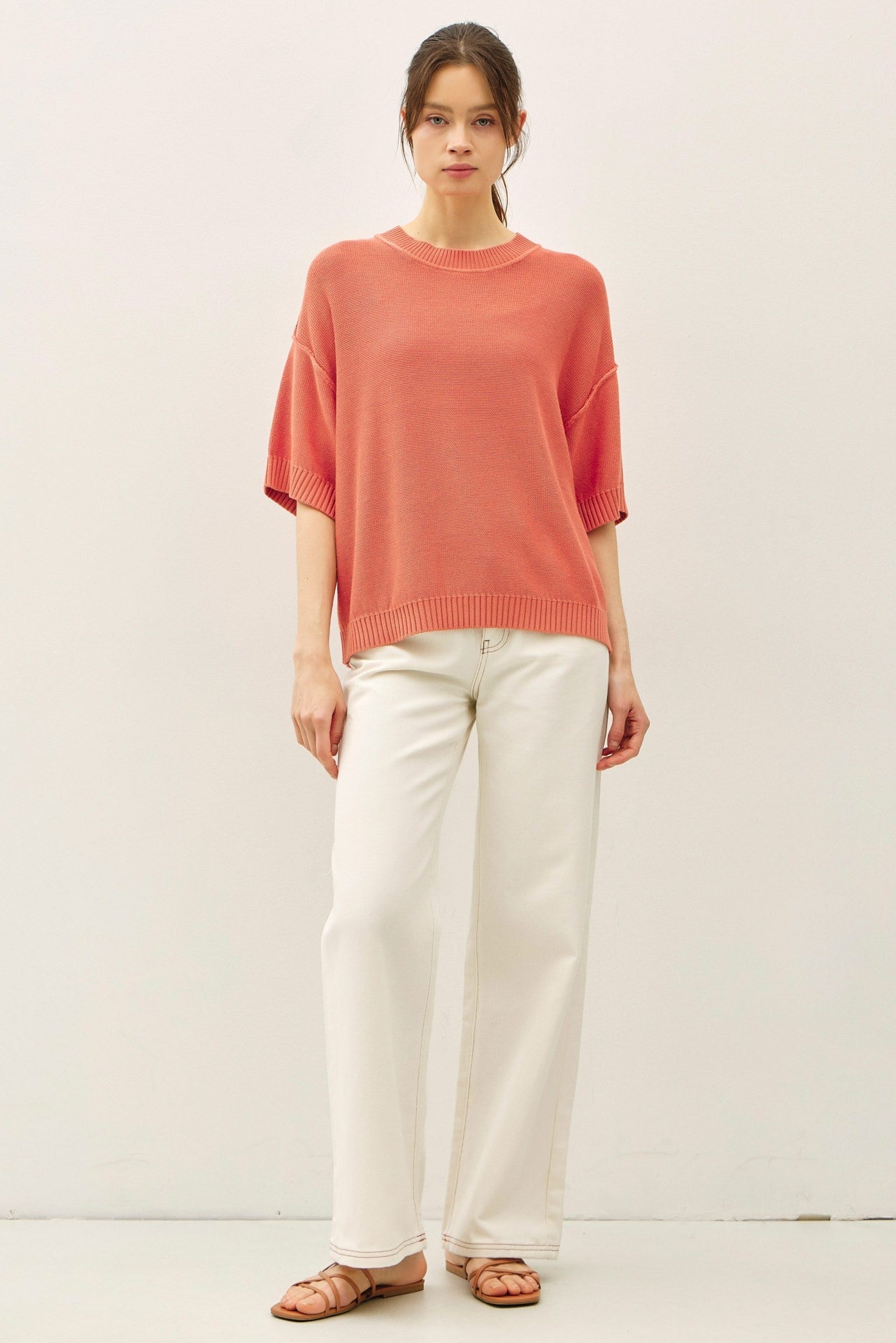 Poppy Oversize Cut Sweater Maternity Top With Raw Edge