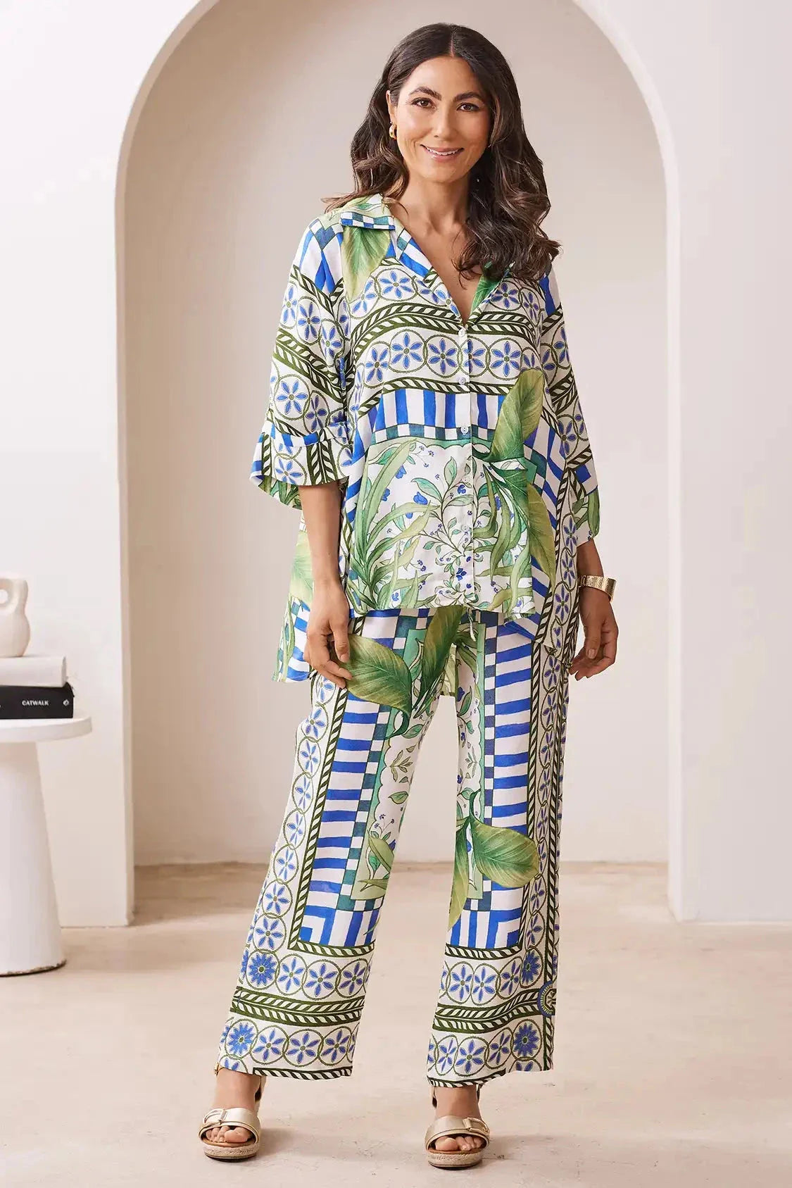 Tonya Straight Leg Tie Pants in Emerald