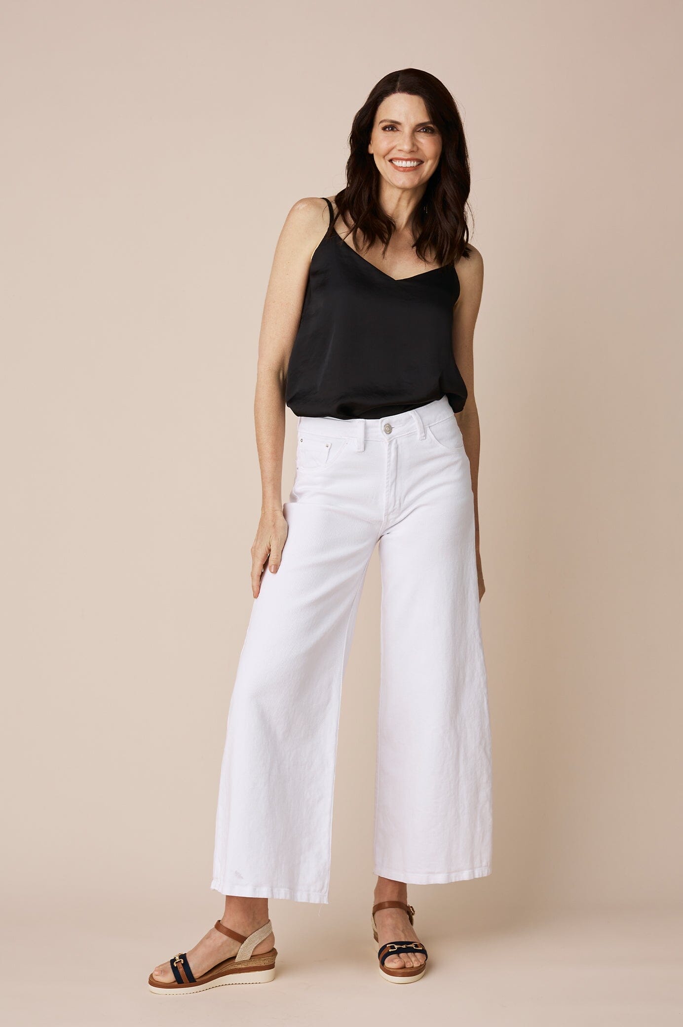 Ana Reversible Neckline Camisole Top Black