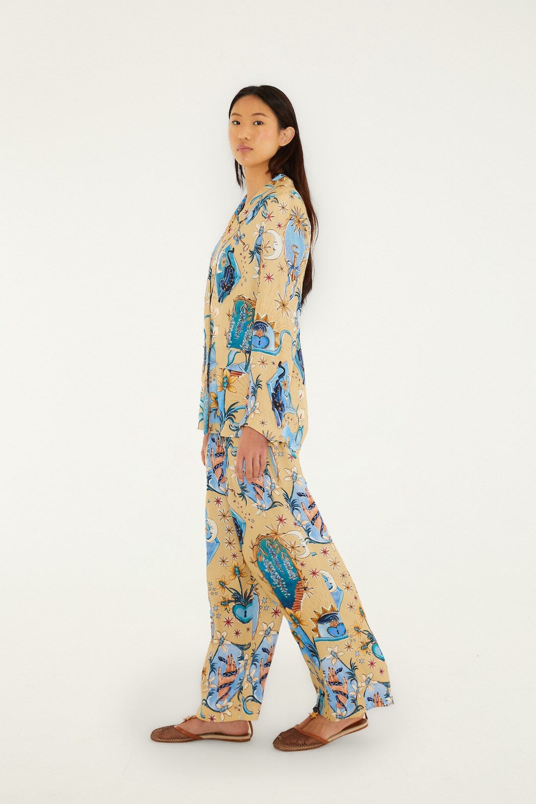 Sand Mystical Wide-Leg Pants