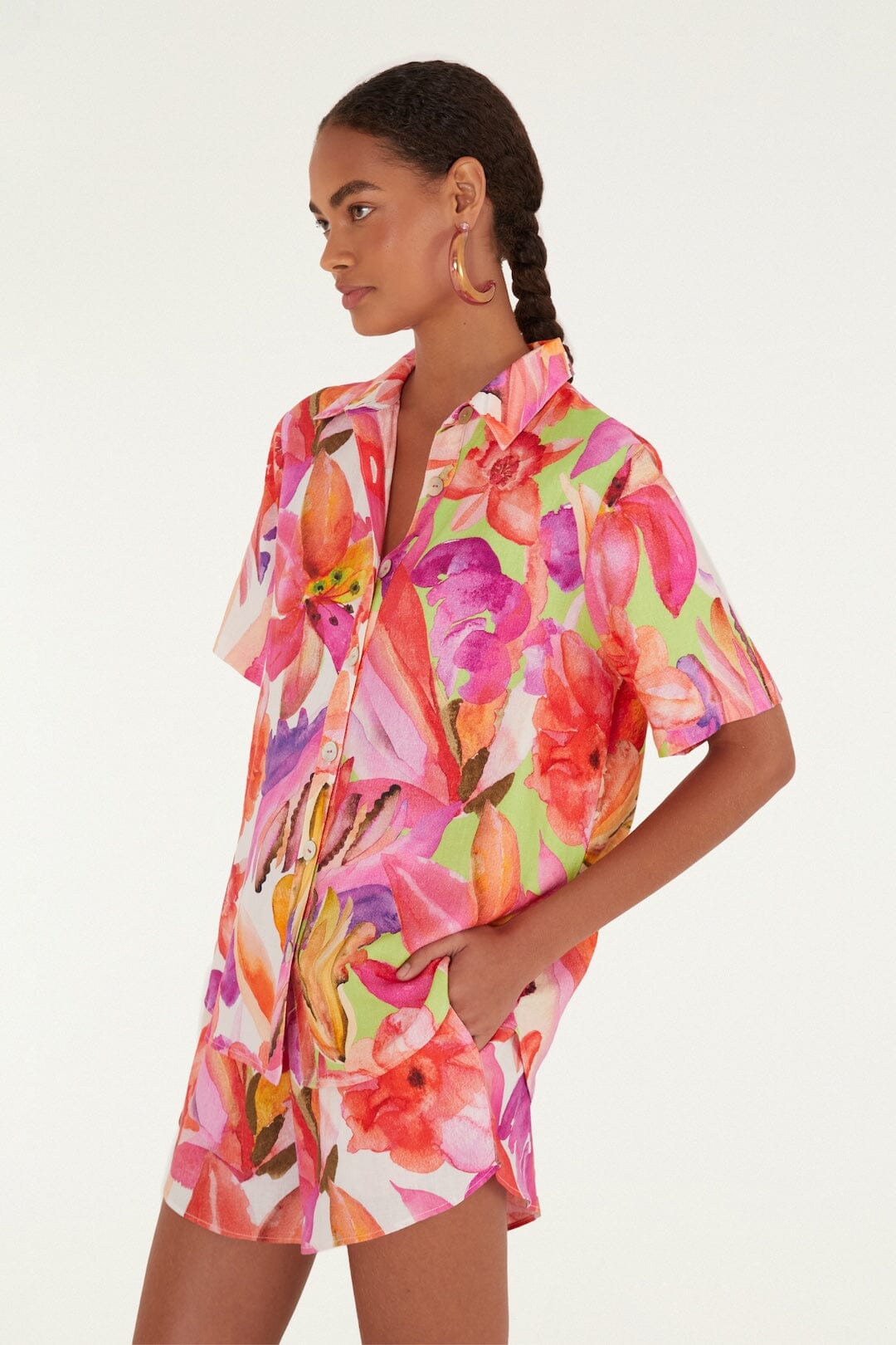 Multicolor Artsy Flora Shorts