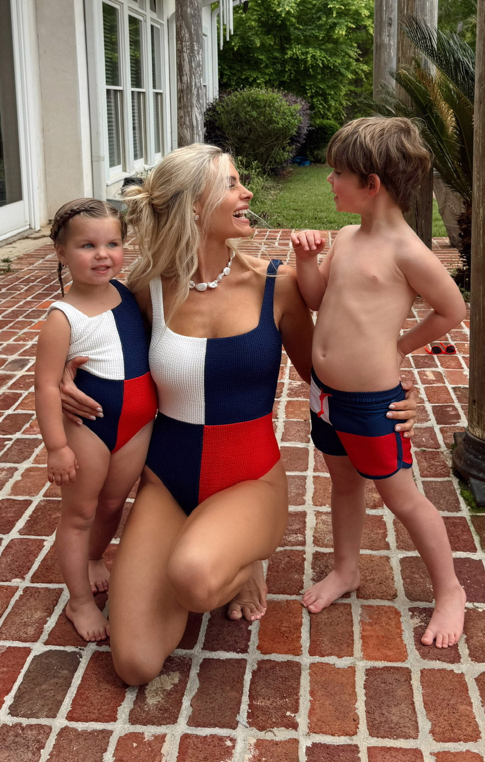 Little Beach Bum Trunks ~ Americana Colorblock