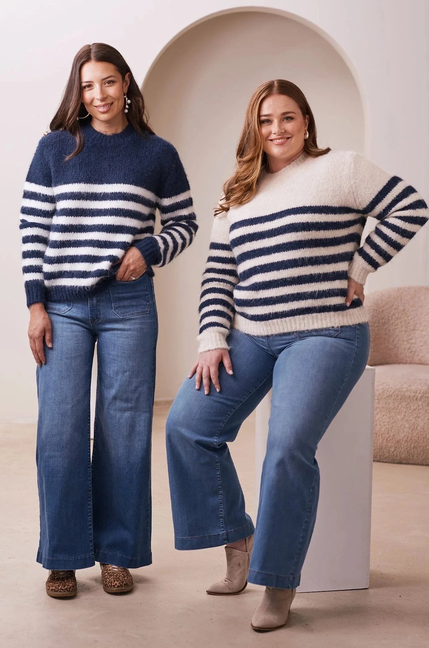 Alana Striped Jumper Navy