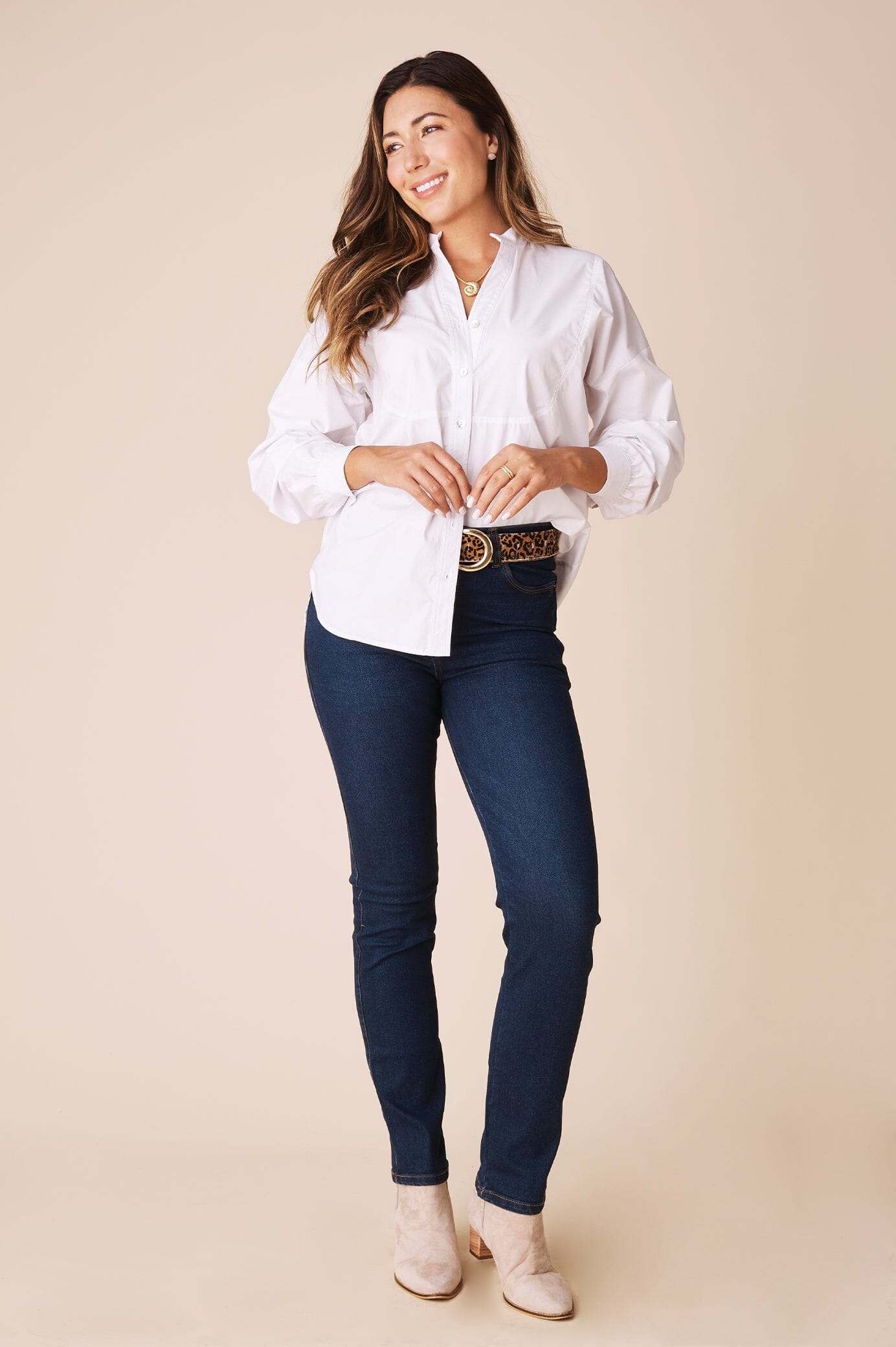 Elaine Long Sleeve Top White