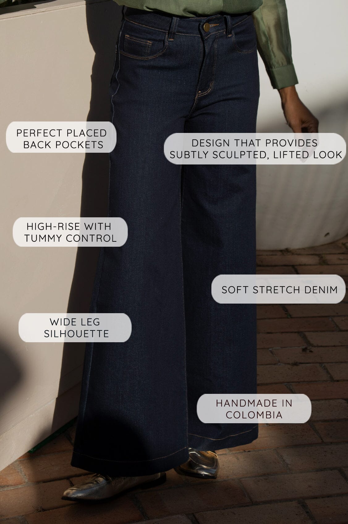 Alina Wide Leg Dark Denim Jeans