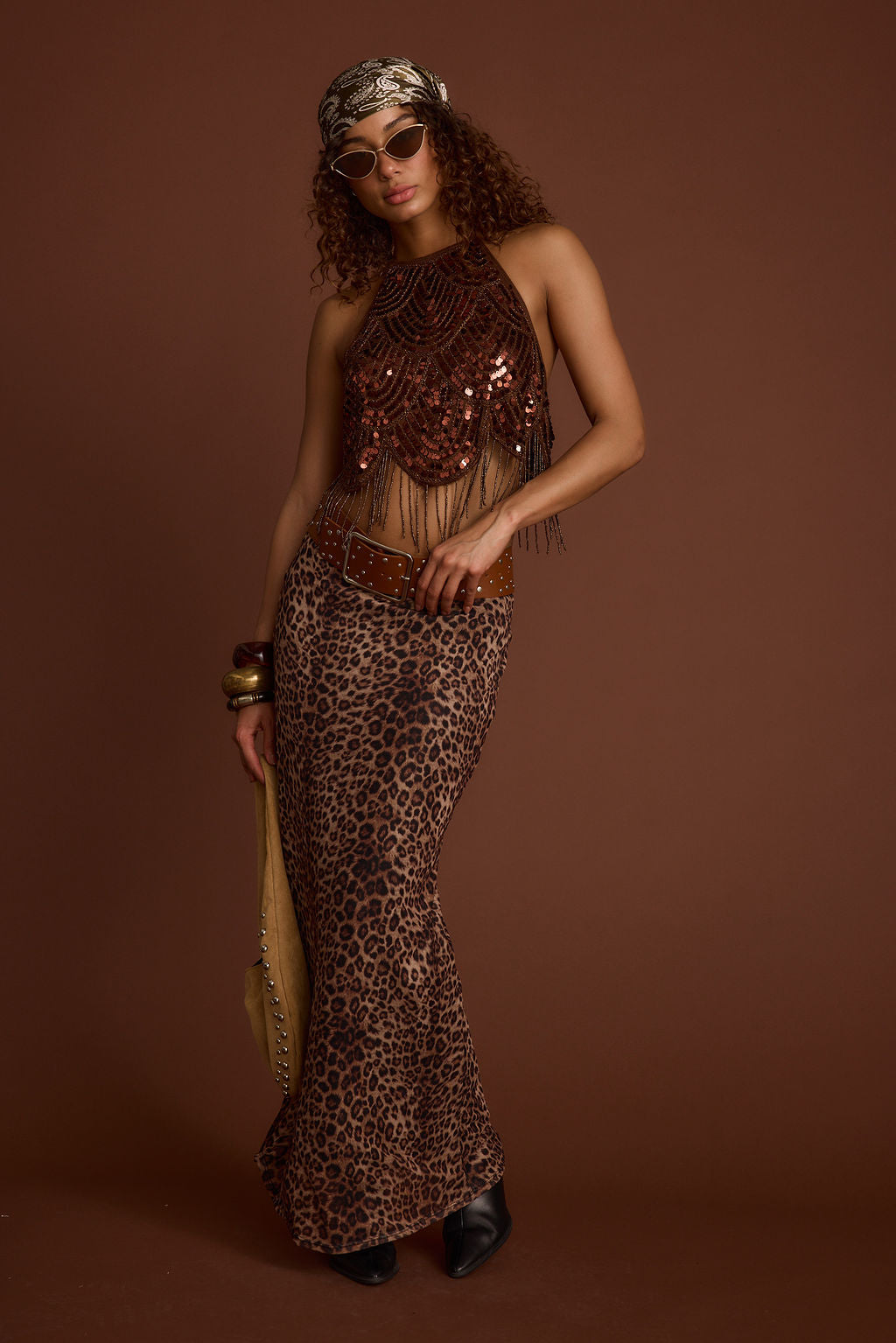Julia Leopard Print Maxi Skirt