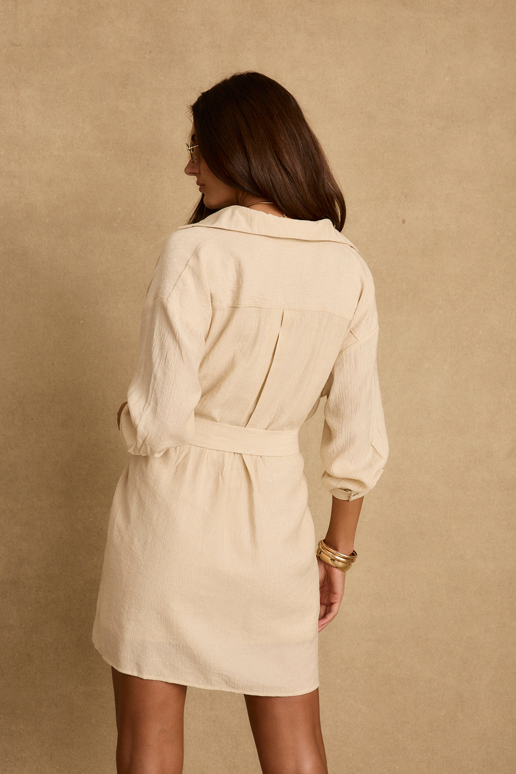 Barcelona Natural Belted Dress