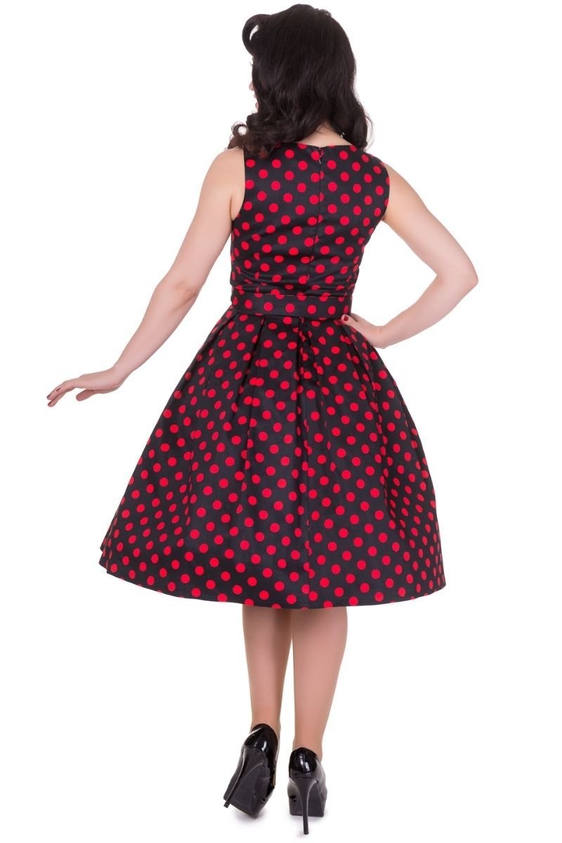 Annie Black and Red Polka Dot Swing Dress