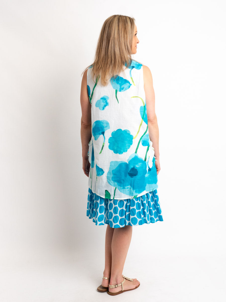 Orpheus Dress in Blue Poppy Print