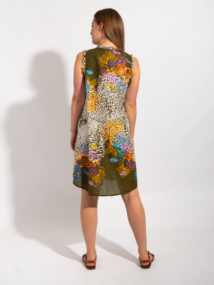Chilli Style Dress in Olive Leopard