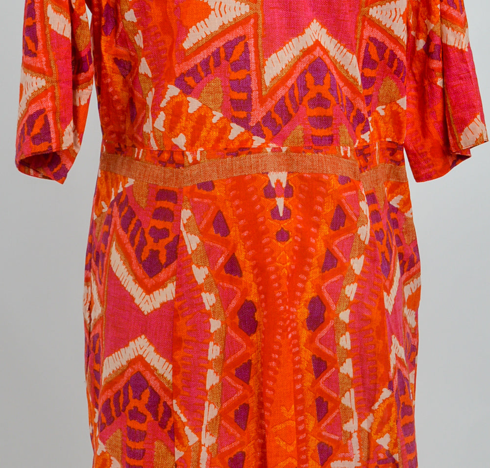 Mareeba Dress with Half Sleeves in Blood Orange