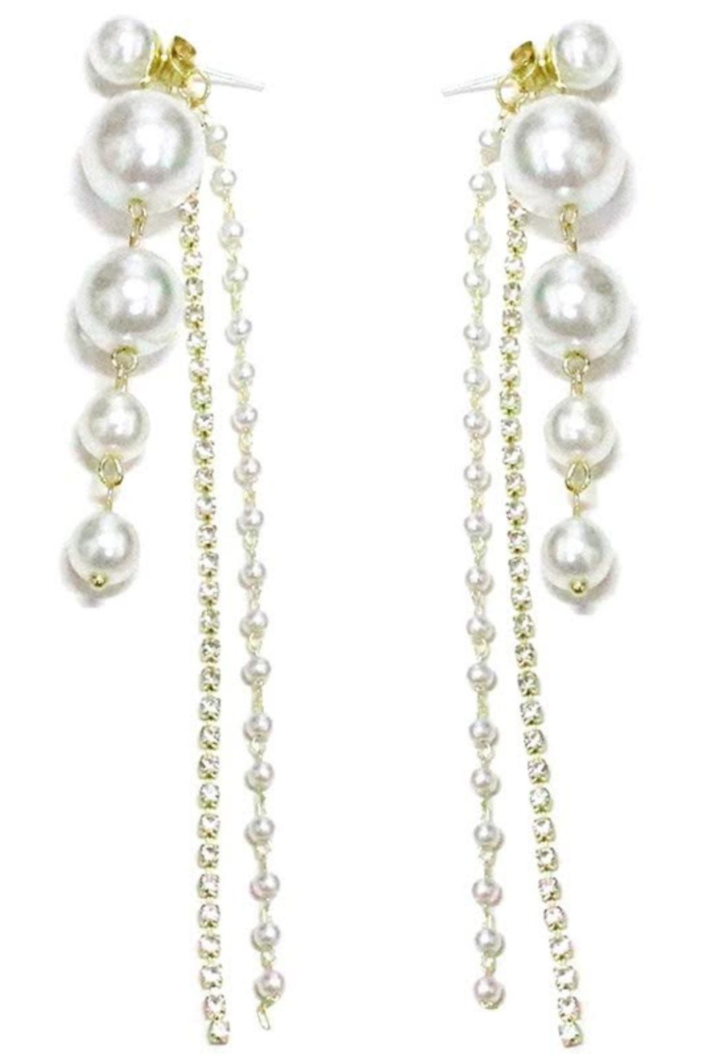 Everly Pearl & Rhinestone Drop Earrings