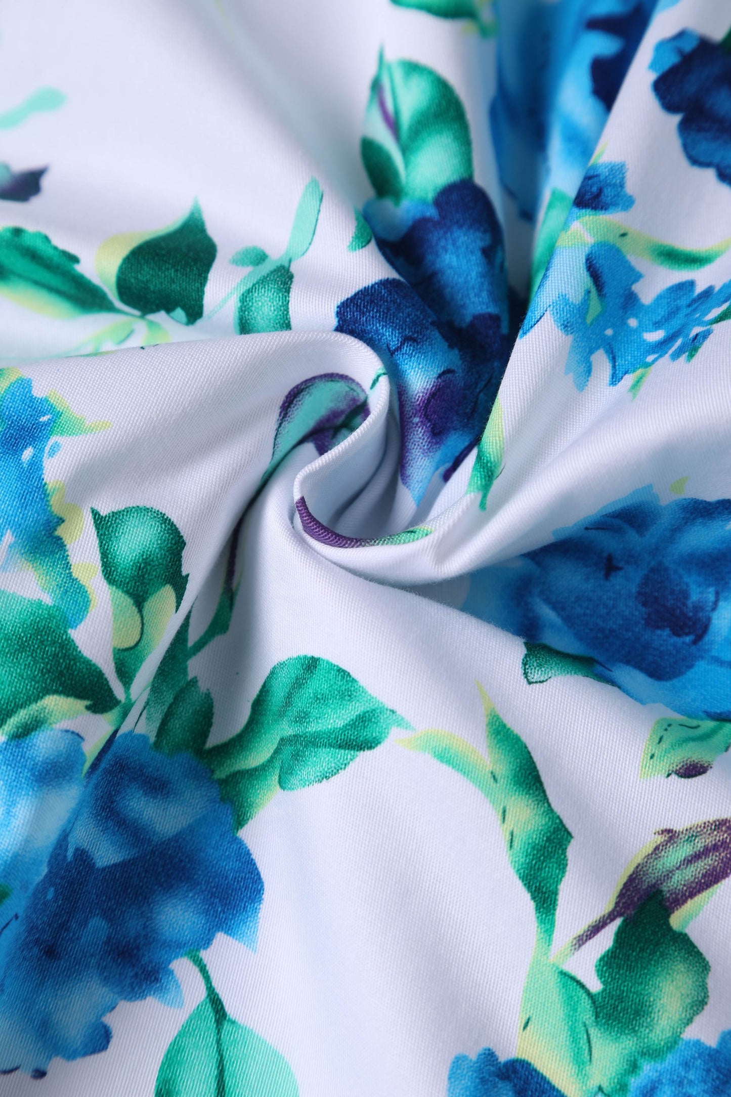 Claudia White Blue Floral Swing Dress