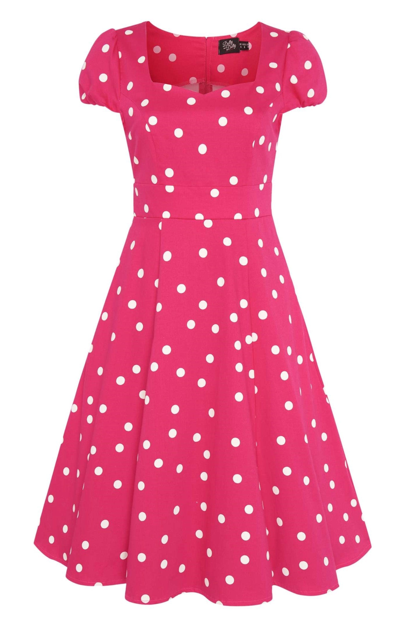 Claudia Hot Pink Polka Dot Dress