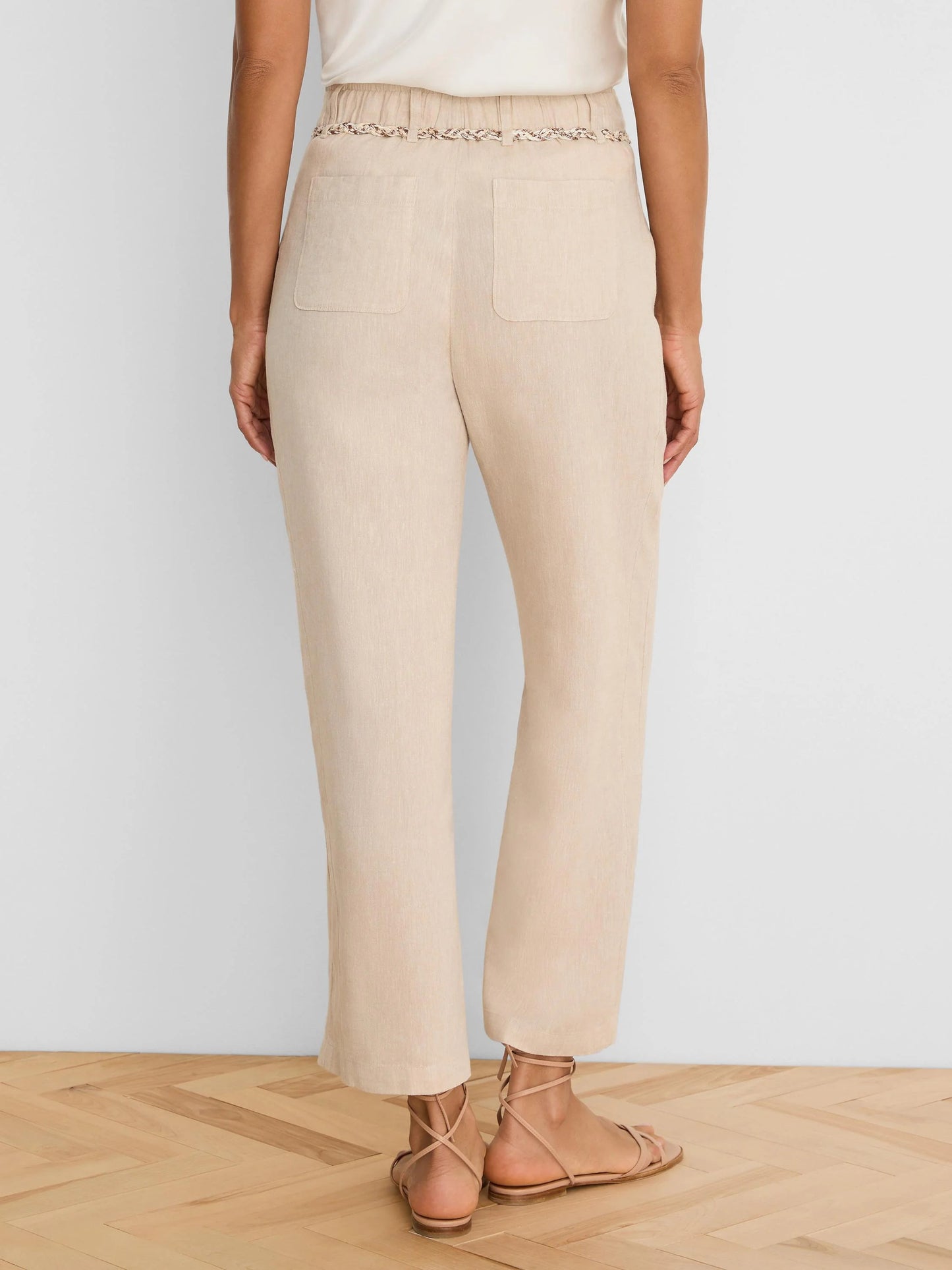 Eliot Wide Leg Rumba Linen Belted Crop Pant