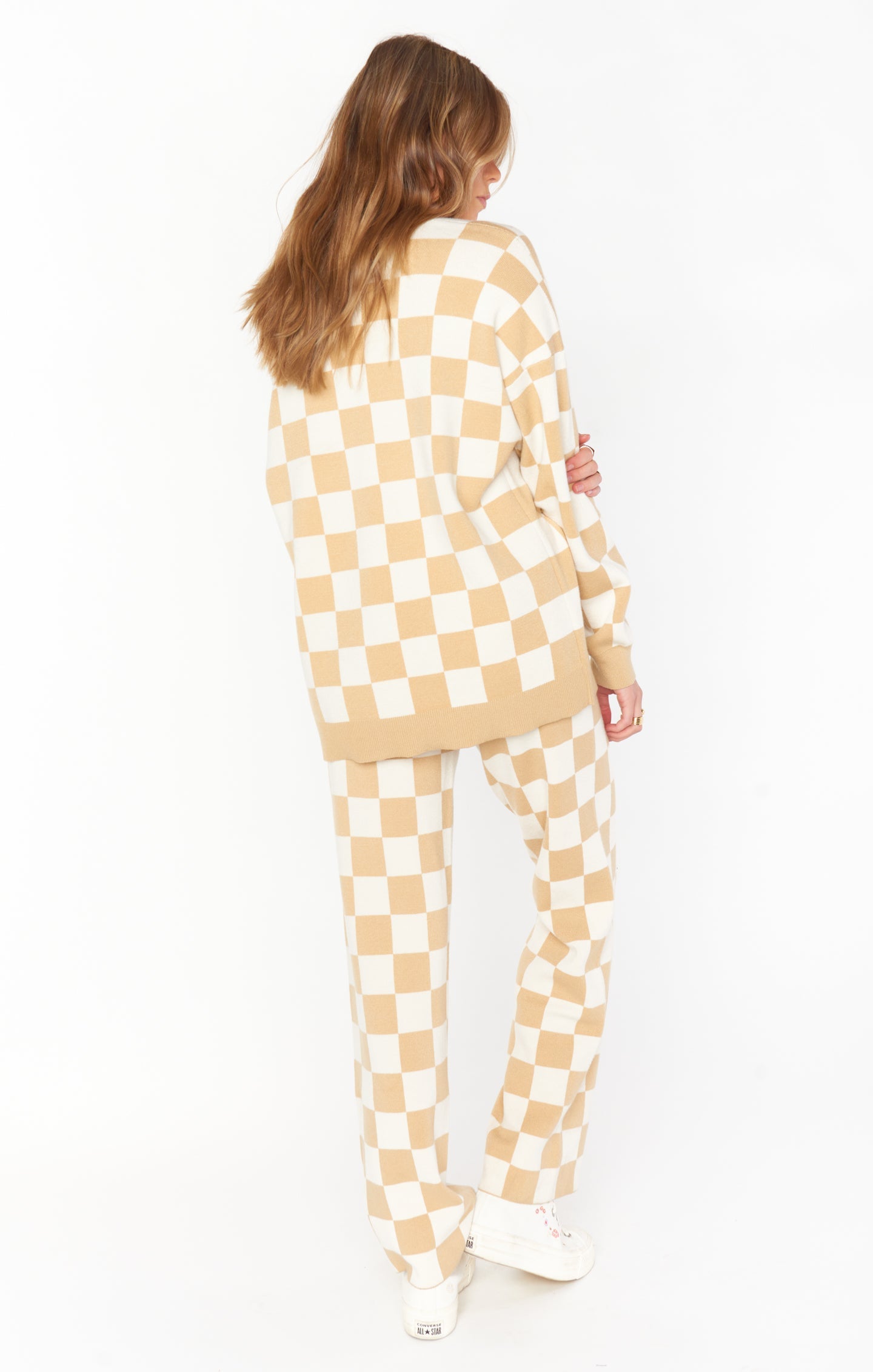 Scout Sweater ~ Tan Checker Knit