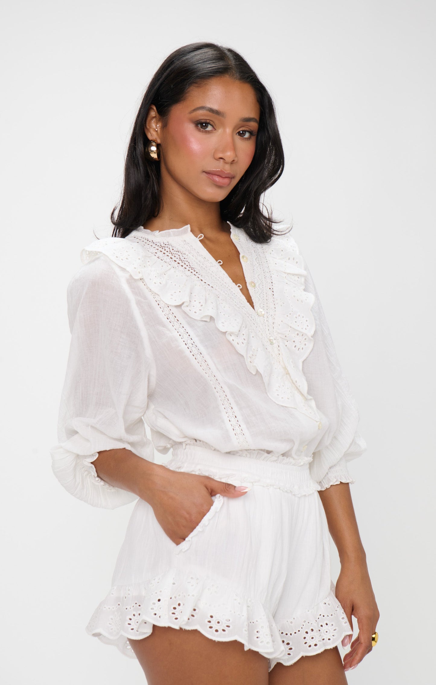 Cannes Shorts ~ White Eyelet