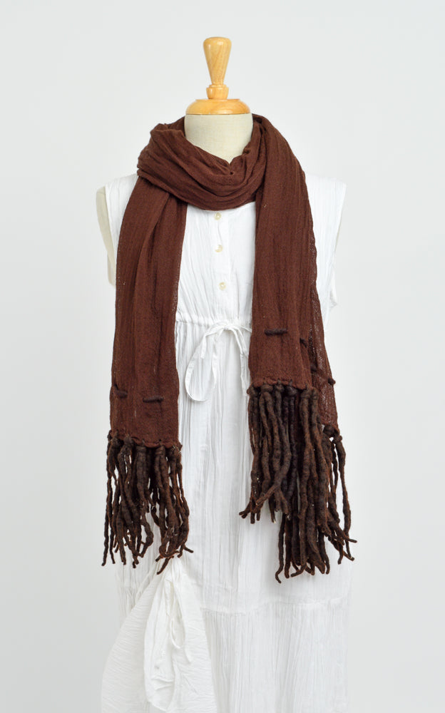 Pure Wool Scarf - Dark Chocolate Brown