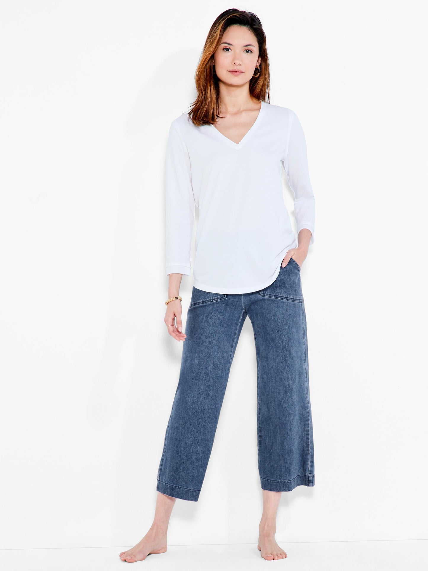 NZT 3/4 Sleeve Roll V Tee