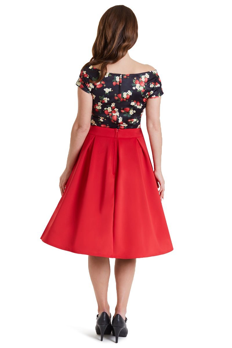 Lilian Off Shoulder Black Strawberry Top