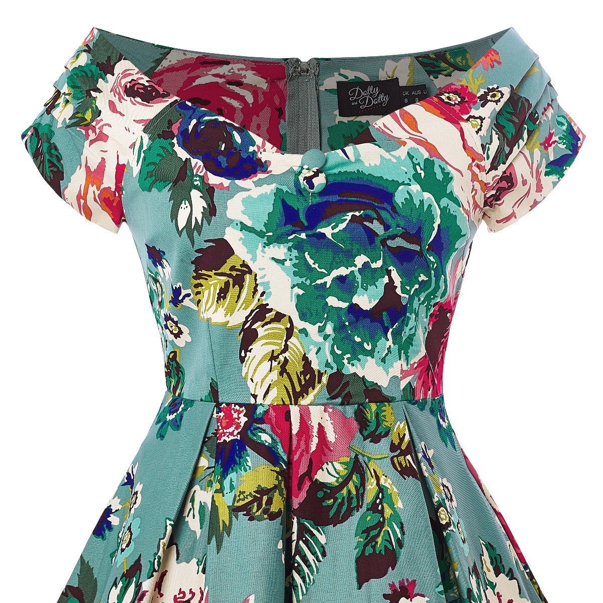 Lily Off Shoulder Blue Floral Swing Dress