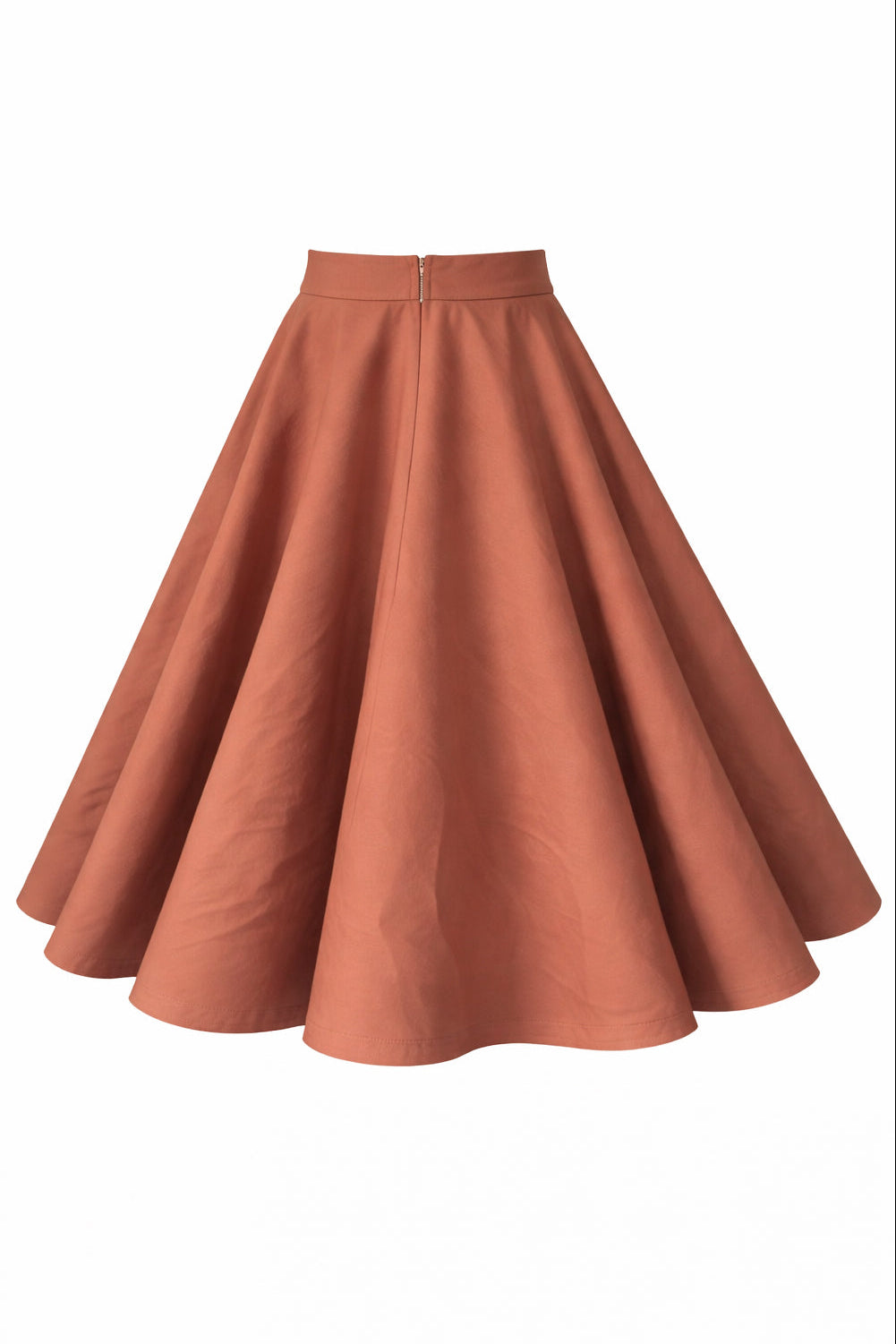Maisie Brown Plain Full Circle Midi Skirt