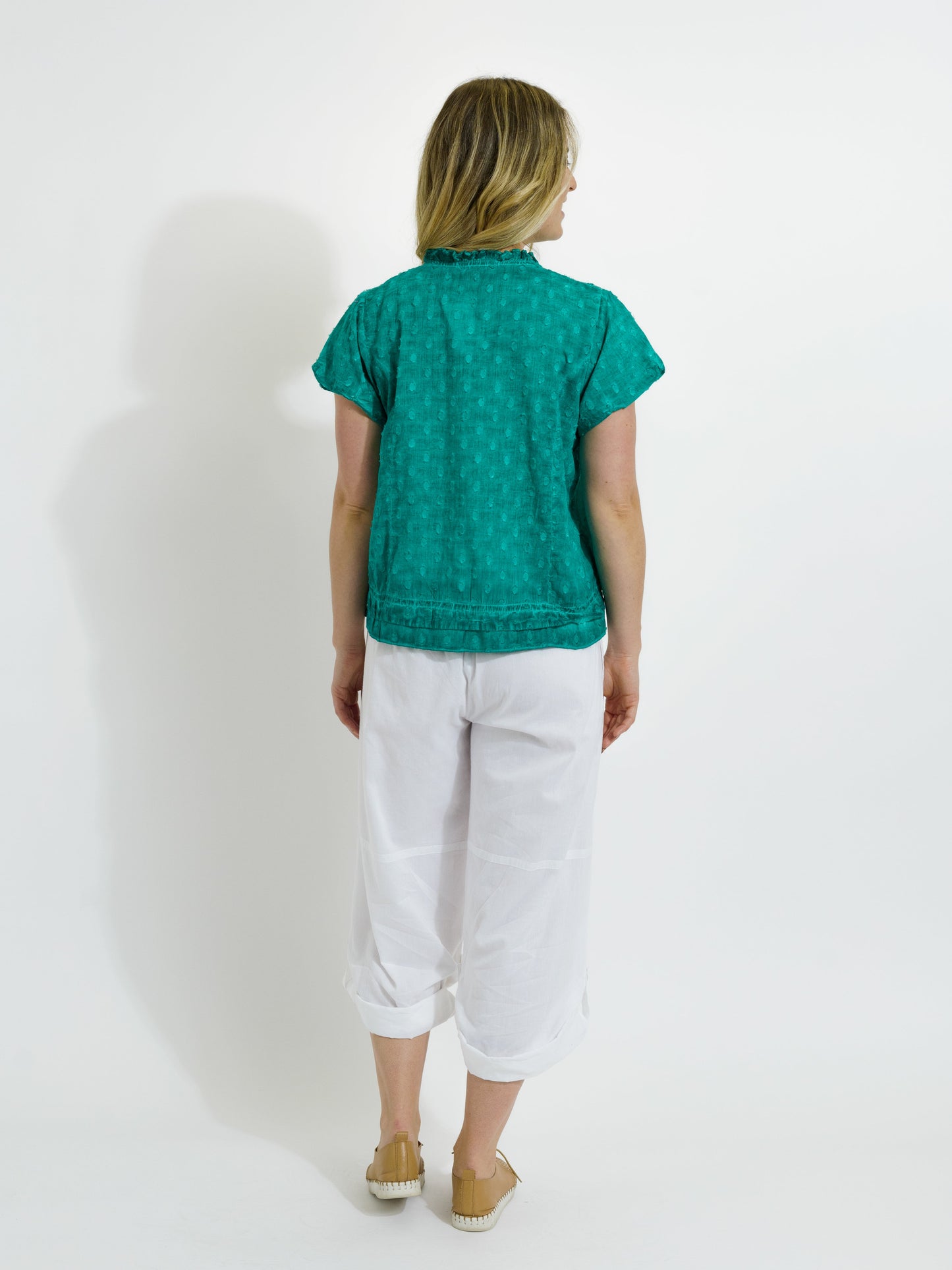 Capricorn Cotton Shirt in Teal Wash