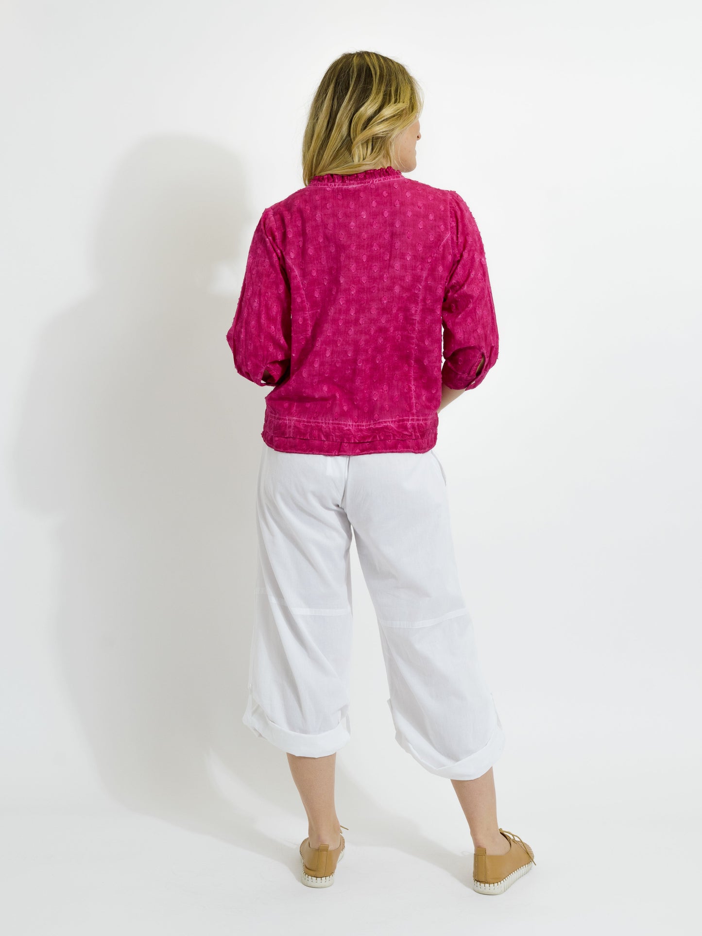 Capricorn Cotton Shirt in Hot Pink Wash