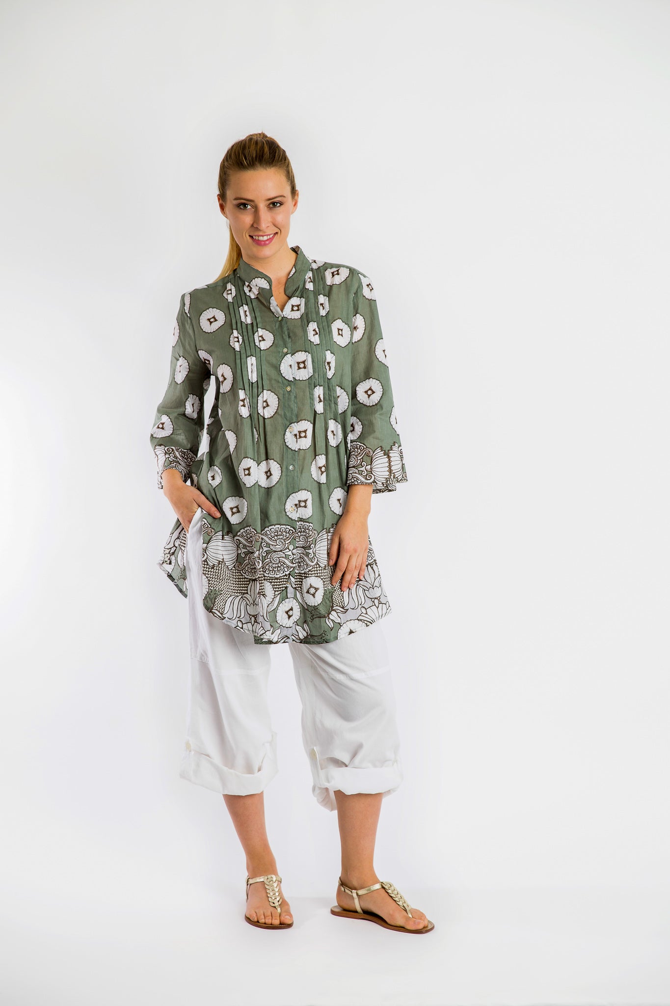 Eumundi Top in Green Lotus