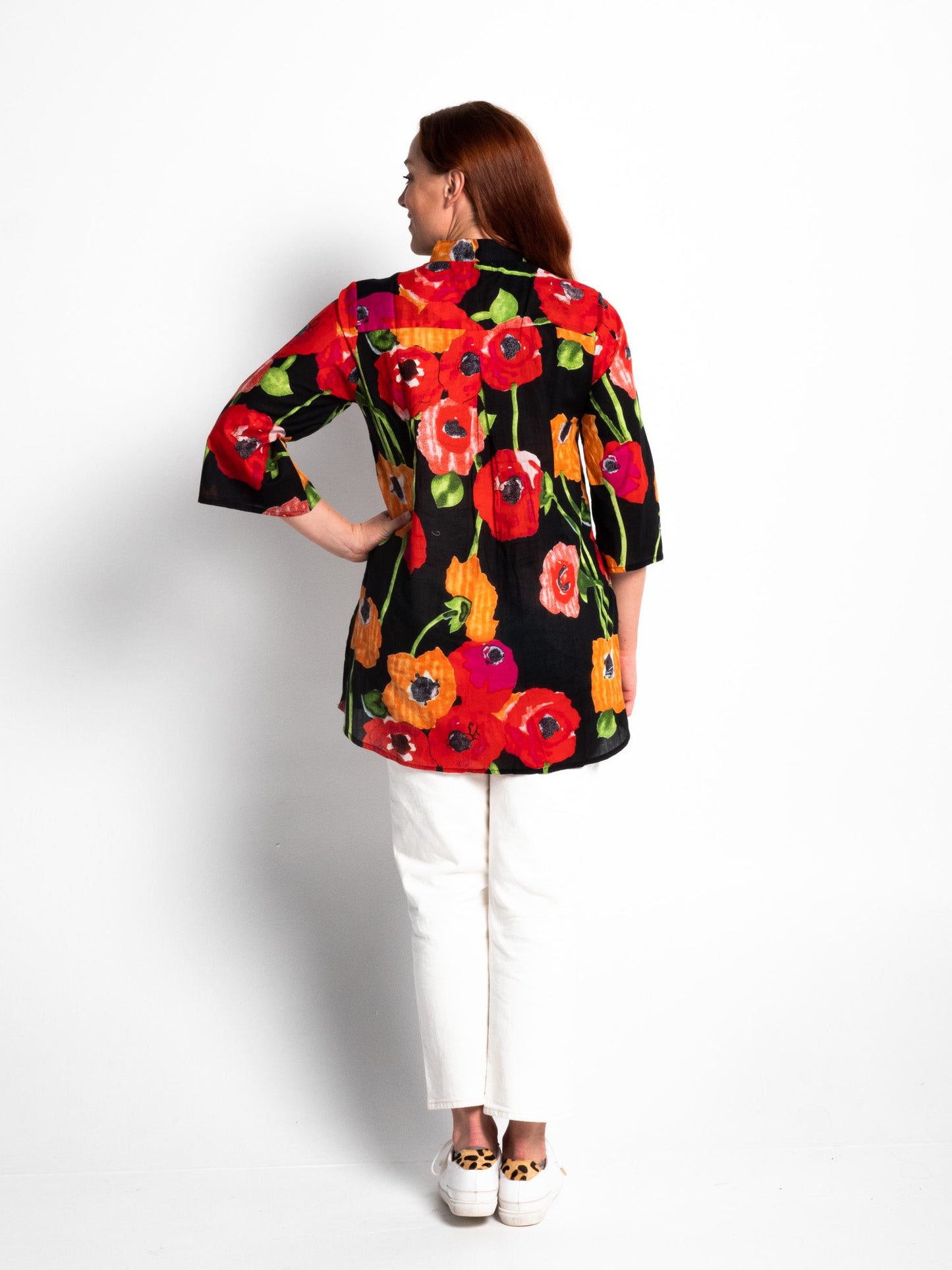 Eumundi Top in Black Poppies