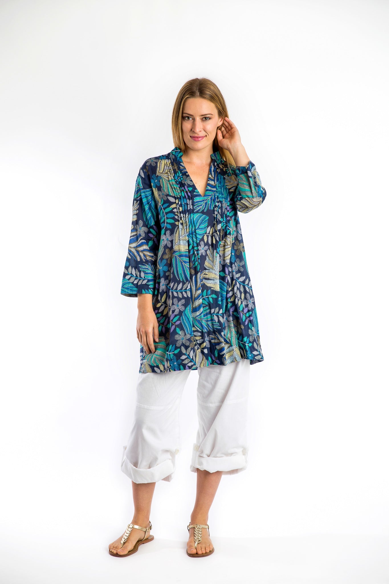 Tully Top in Blue Fern