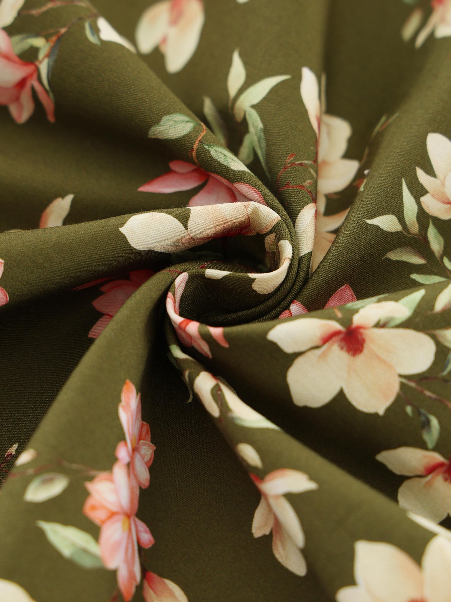 Mollie Olive Green Magnolia Full Circle Shirt Dress