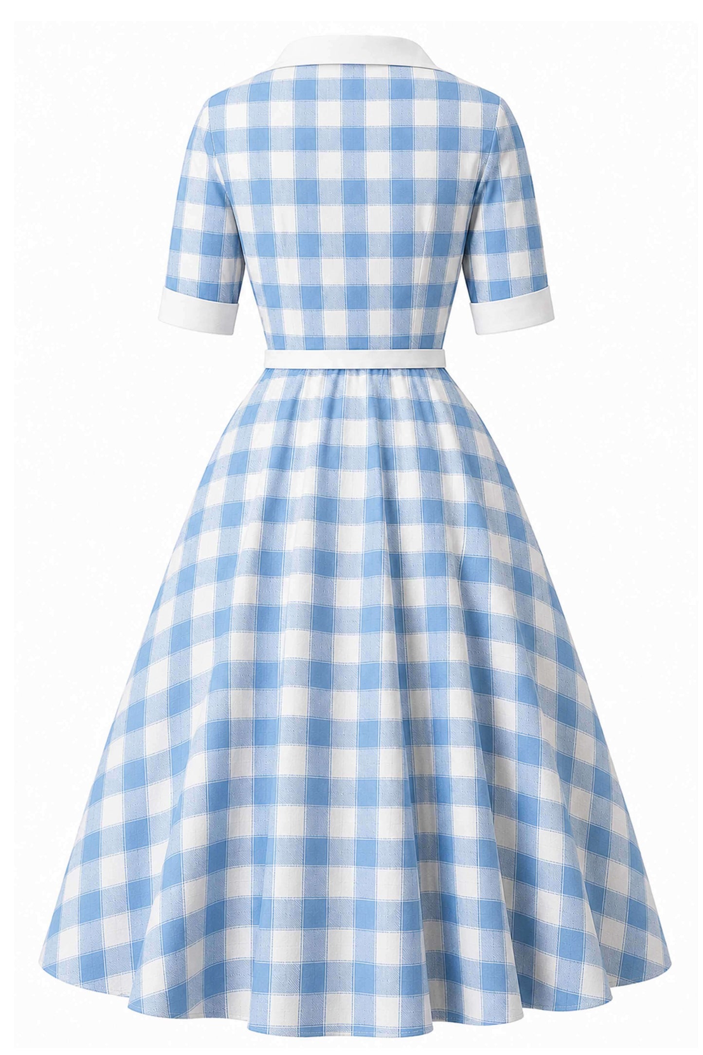 Mollie Blue Gingham Full Circle Shirt Dress