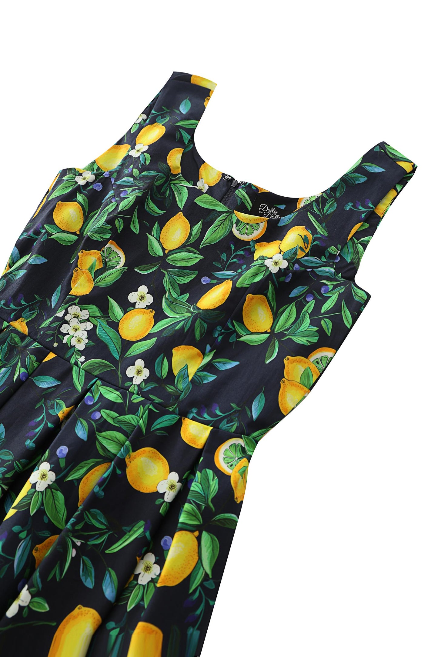 Ophelia Black Lemon Midi Dress