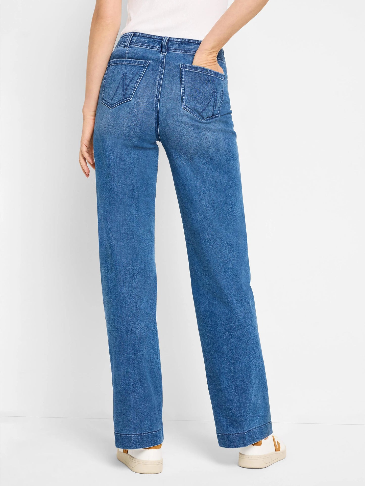 High Rise Wide Leg Pocket Jeans