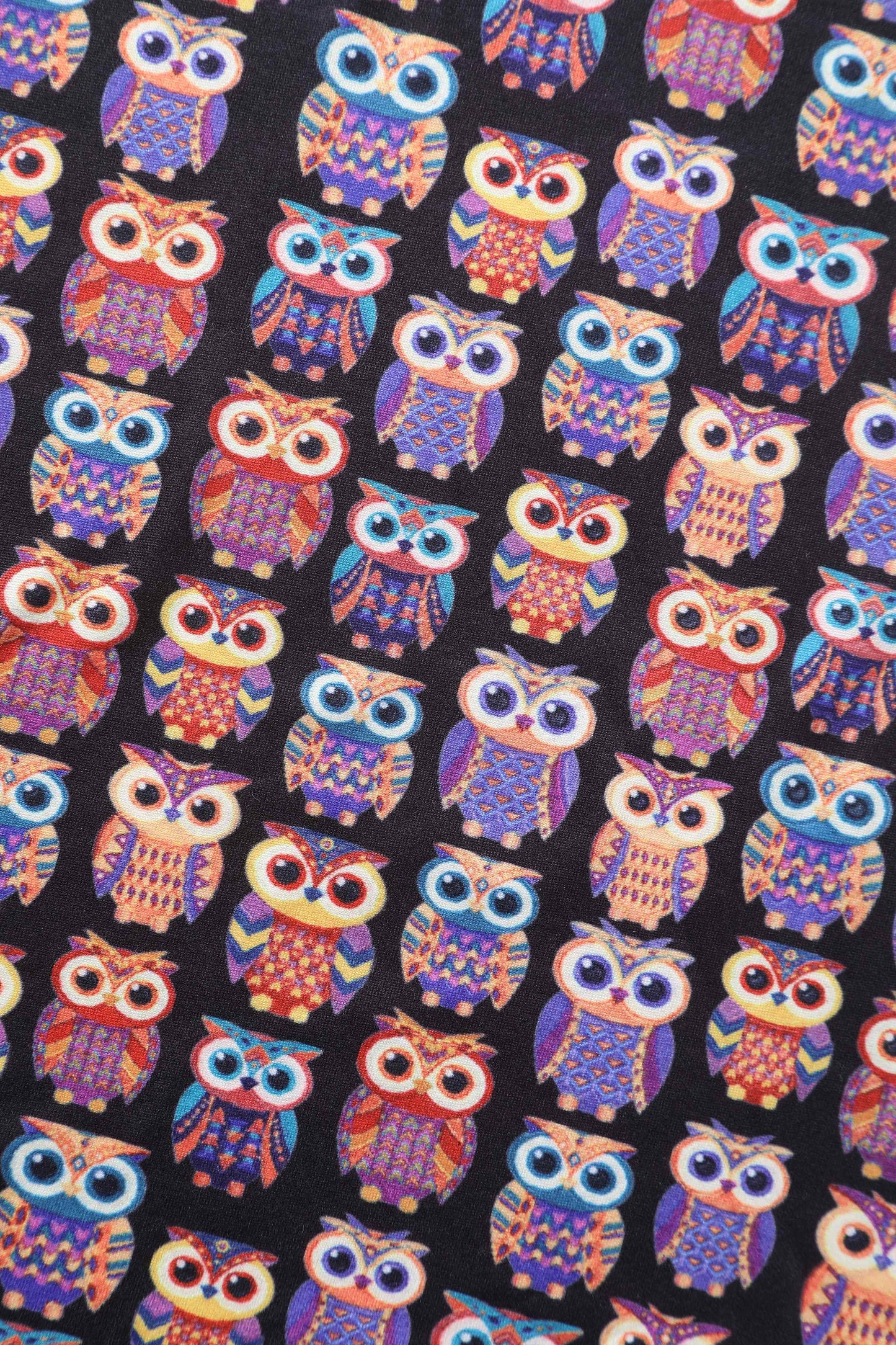 Julia Black Midi Dress in Aztec Owl Print