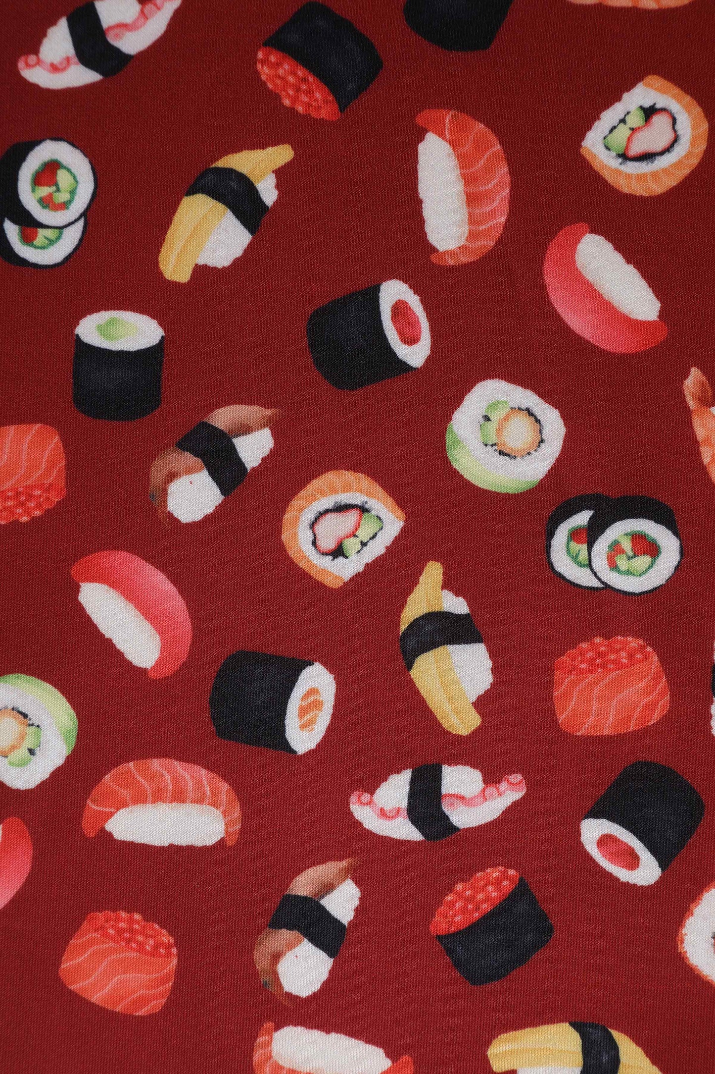 Amanda Burgundy Red Sushi Print Swing Dress