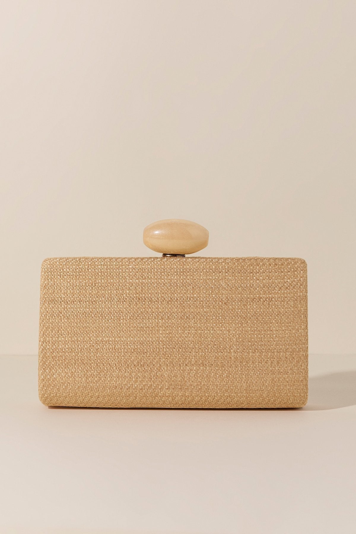 Clutch Hueso Rafia Beige · Rivera ·