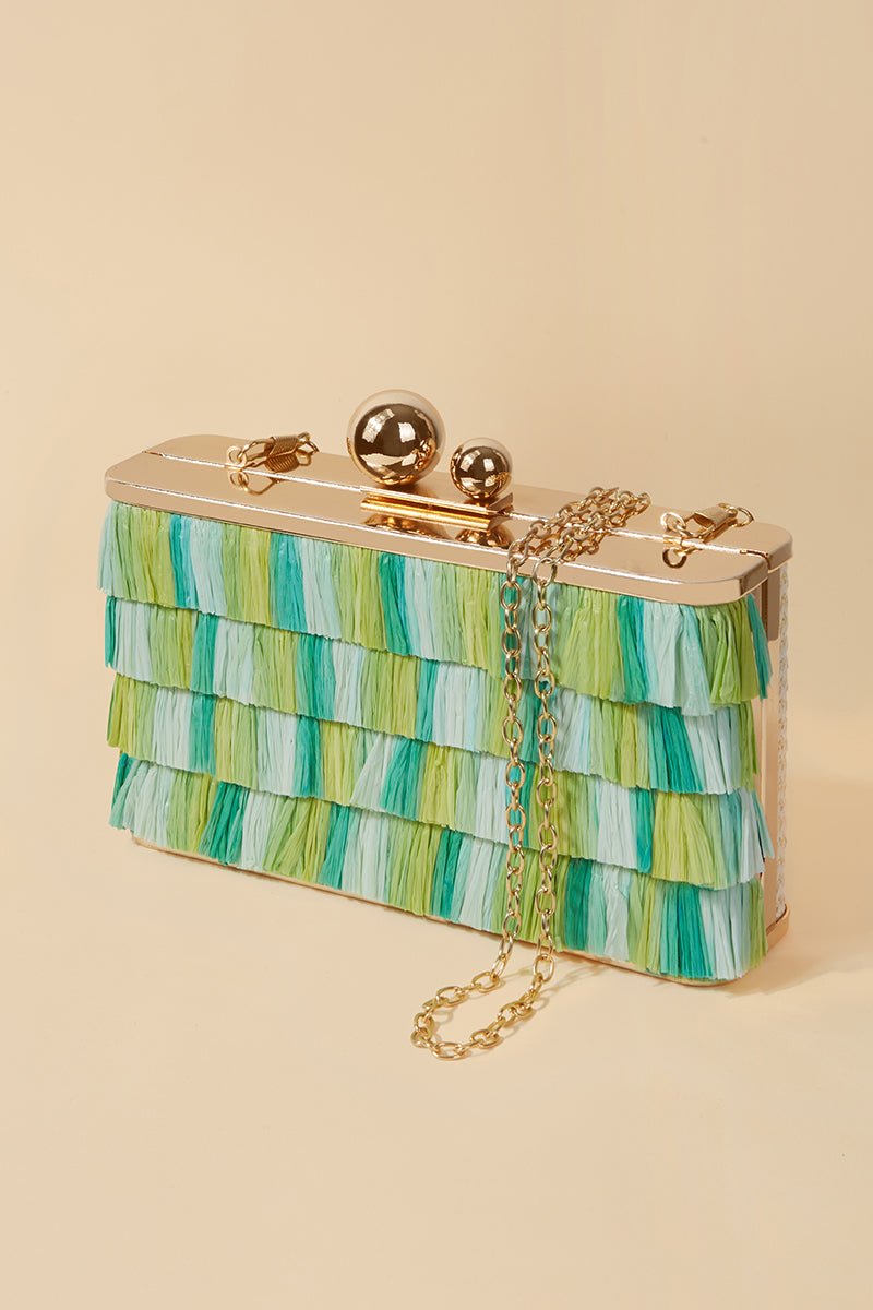 Clutch Ruffle Blue/Green · Le Palmier ·