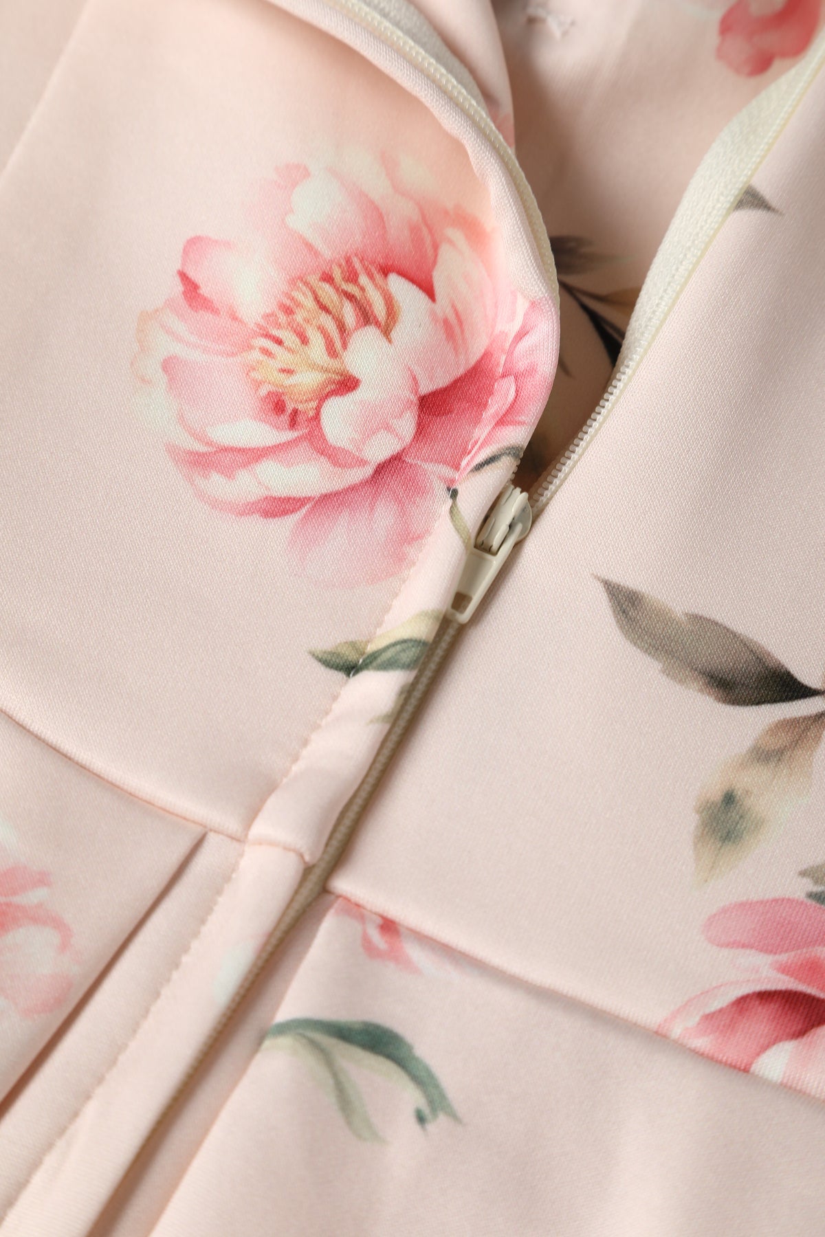 Lily Cream & Pink Peony Off Shoulder Dress