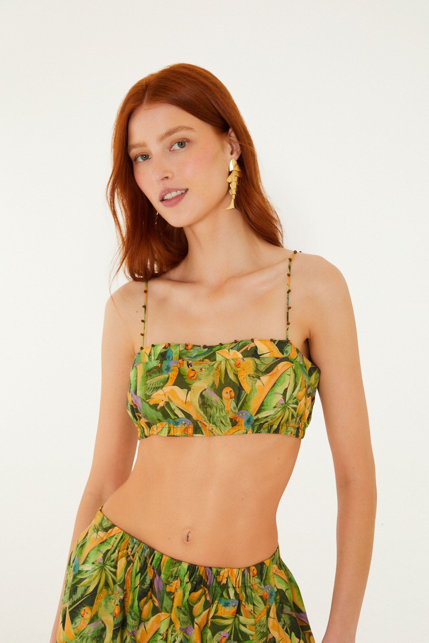 Green Forest Parrots Balloon Top