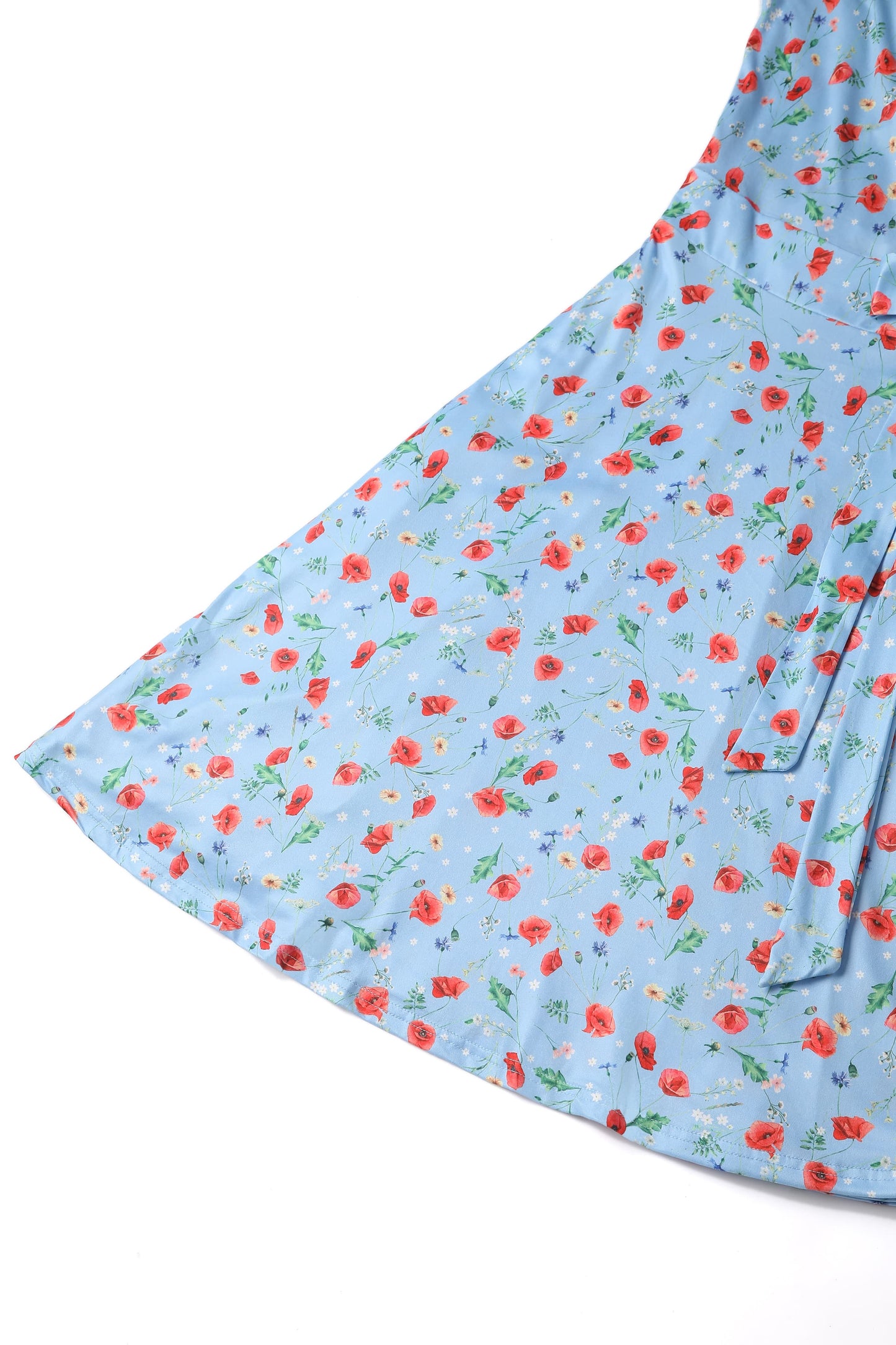 Matilda Light Blue Poppy Wrap Dress