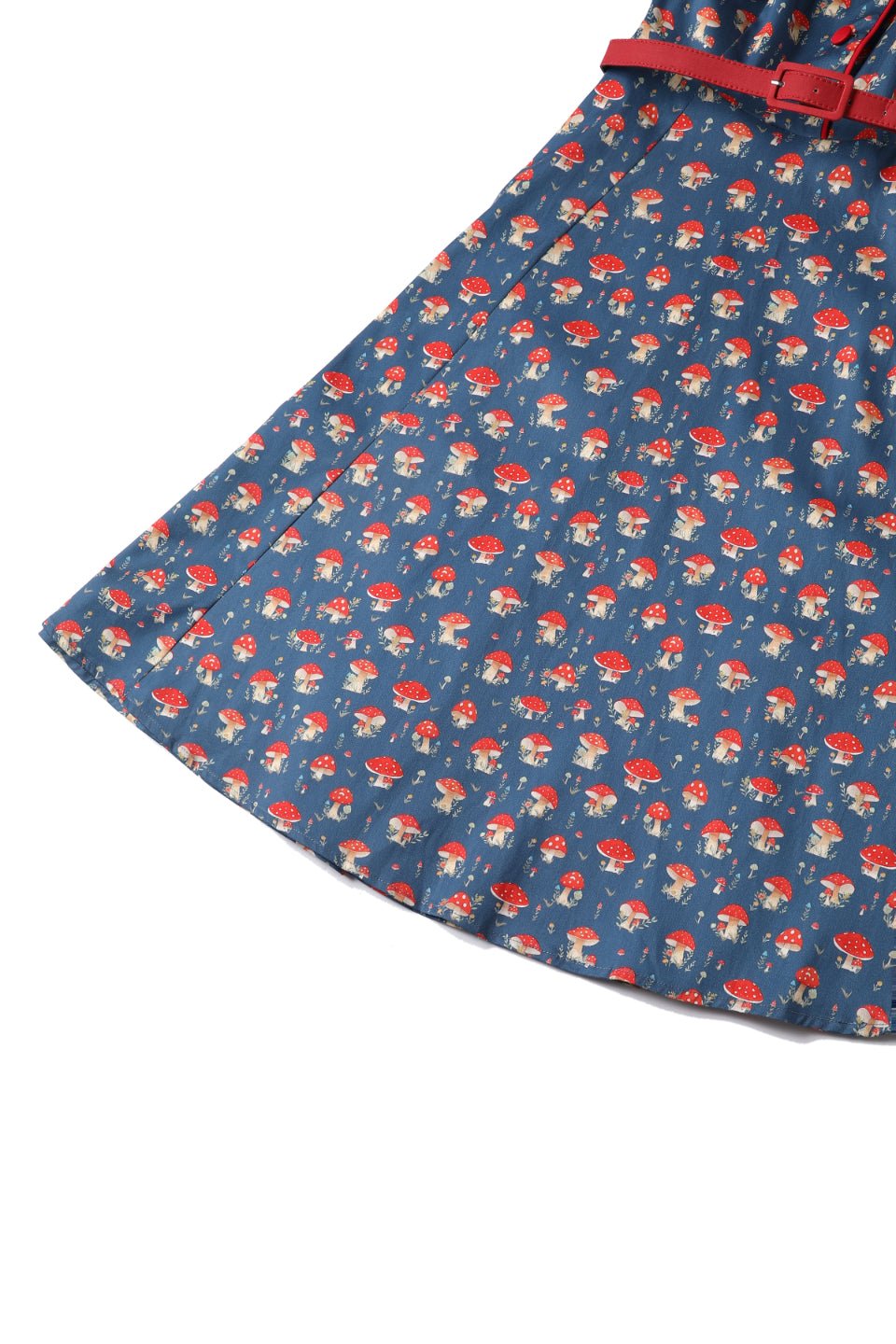 Penelope Red Mushroom Shirt Dress in Blue