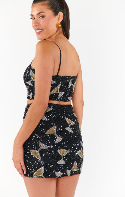 Roxanne Mini Skort ~ Tossed Tini Beaded Sequins
