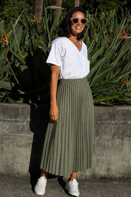 Kara Pleated Skirt Pistachio