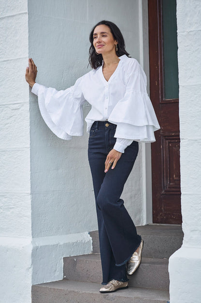 Alexis Long Sleeve Top White