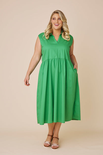 Emme Collared Dress Emerald